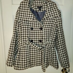Robert Louis Houndstooth Pea Coat